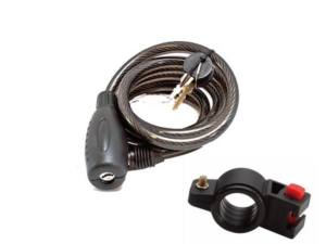 Cykellås med nycklar och monteringsfäste