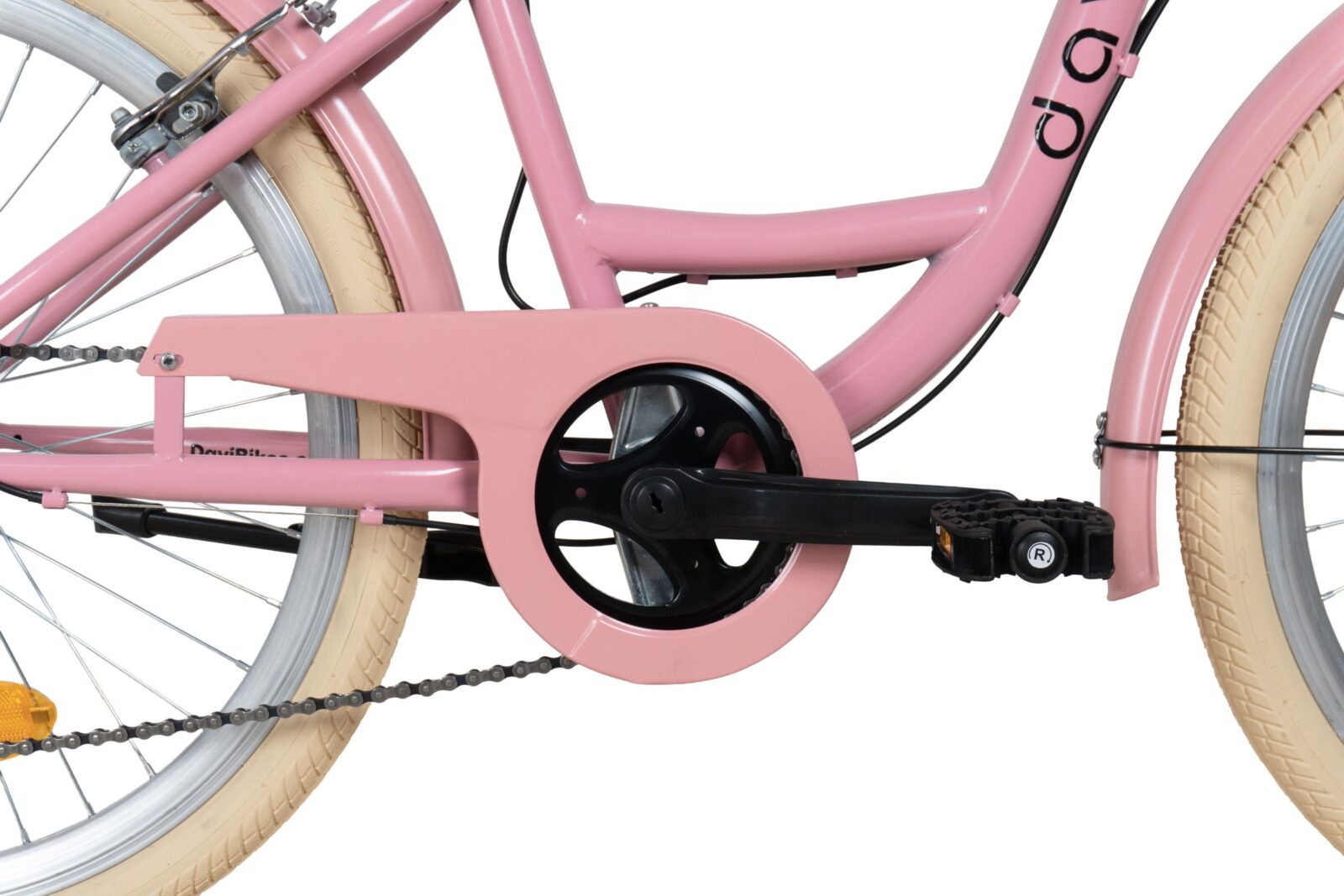 dětské kolo davi amelia 24", 130–165 cm, 7 převodů, růžová/bežová barva