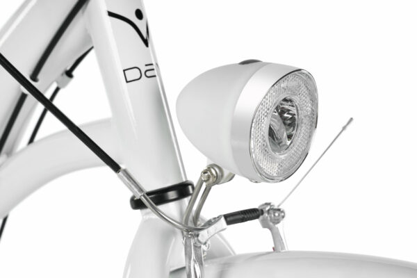 Cykellampa på vit ram