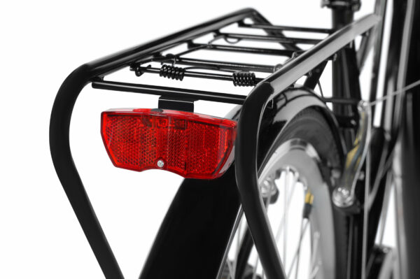 Cykelbaksida med pakethållare och reflex