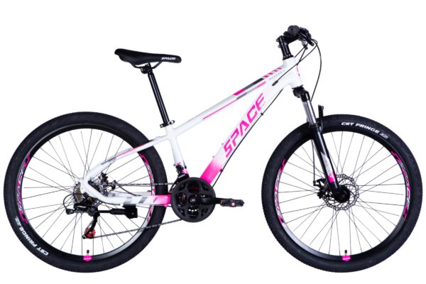 horské kolo mercury hliník 26", 145–170 cm, 21 převodů, bílá/růžová
