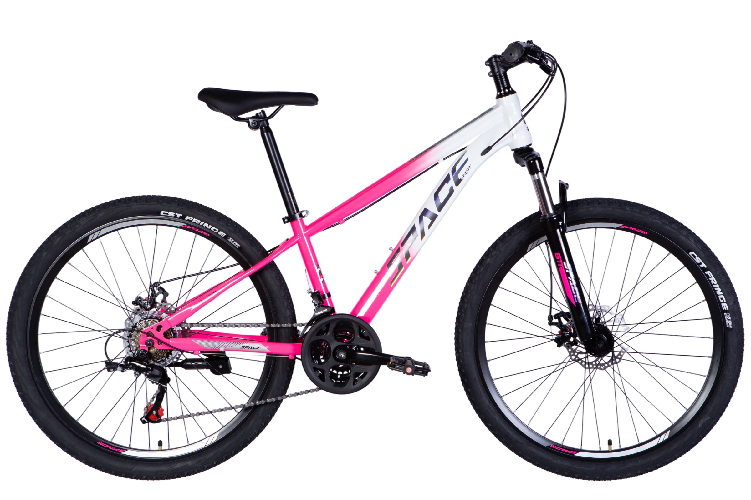 Horské kolo Mars 26", 145–170 cm, 21 převodů, bílá/růžová barva
