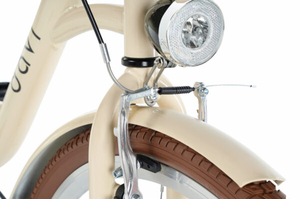 Cykel med framlykta och bromsar