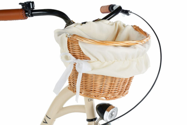 Cykelkorg i rotting med tygfoder och rosett