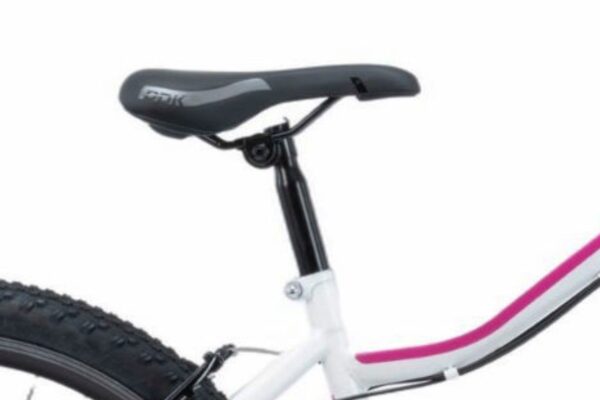 Cykelsadel och ram i närbild