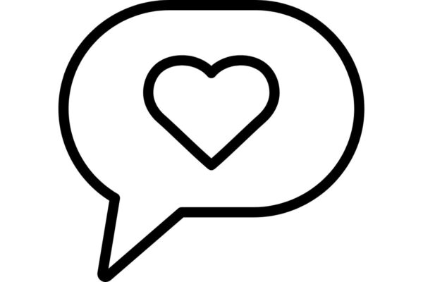 Talbubbla med hjärta i mitten