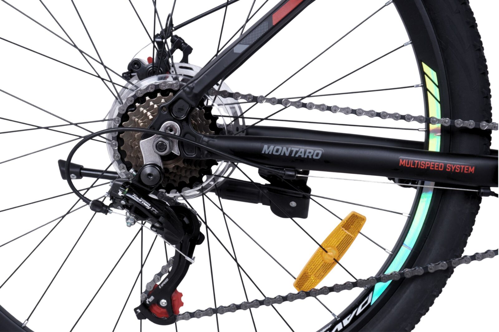 horské kolo davi montaro hliník, 27,5", 160–185 cm, 21 převodů, černá/červená