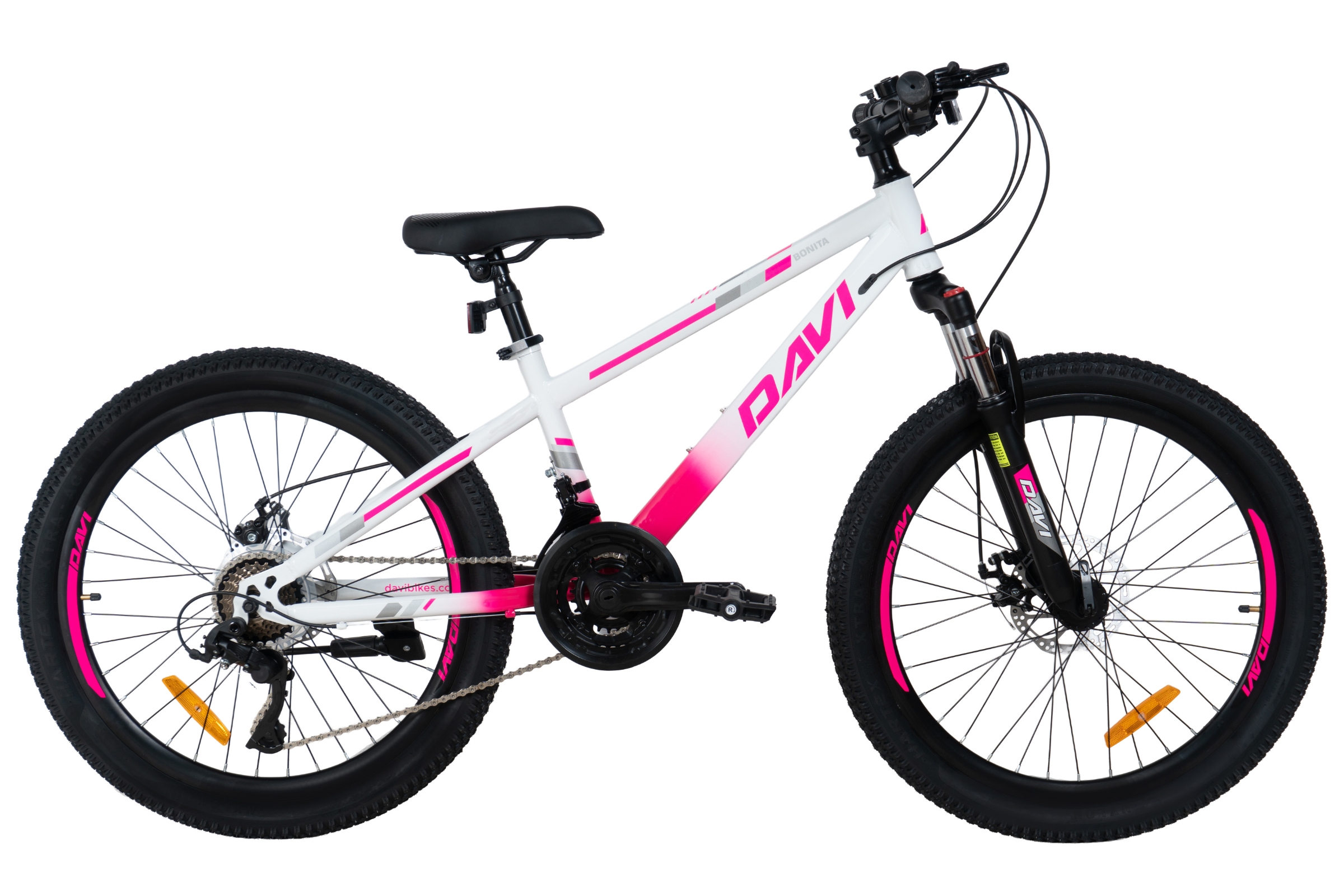 Dětské kolo Davi Bonita 24", 130-160 cm, 21 převodů, růžová barva