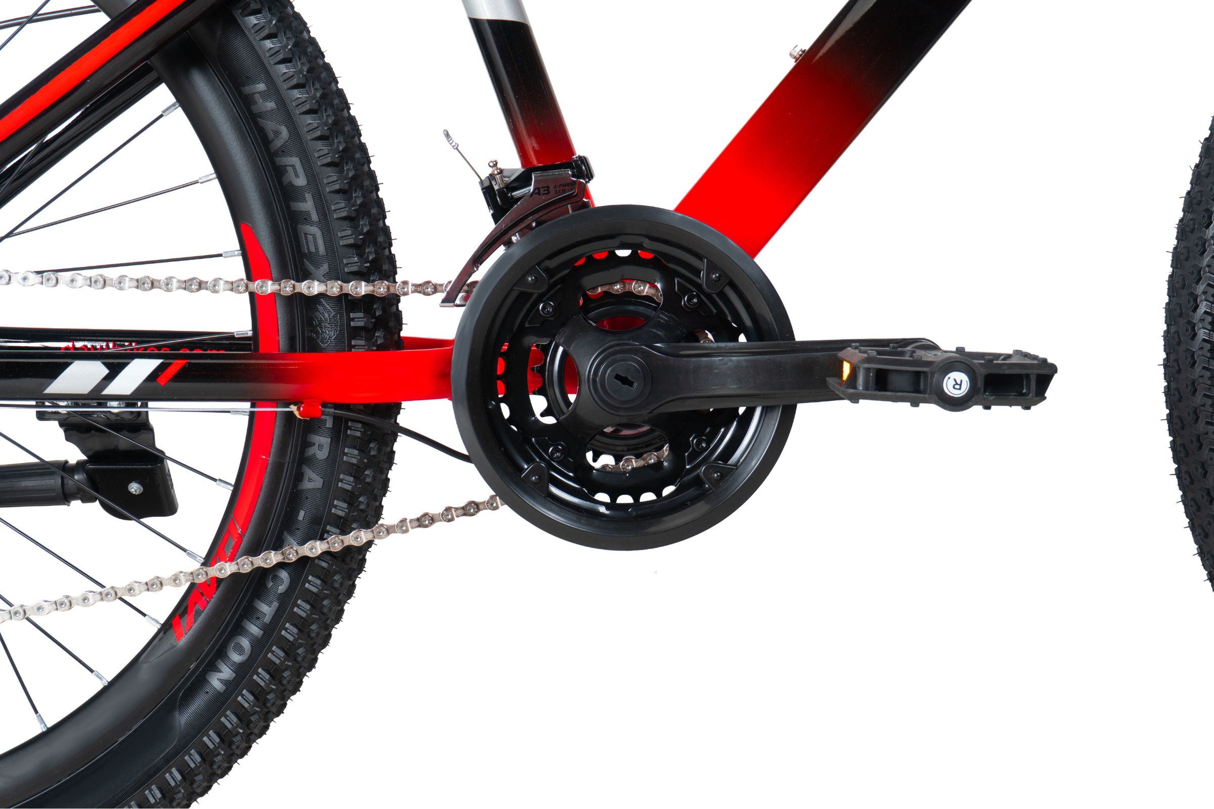 bicicleta mtb davi terrano 26", 145 170 cm, 21 viteze, negru/rosu (copy)