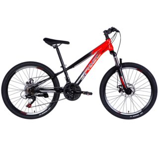 Dětské kolo Mars 24", 130–160 cm, 21 převodů, černá/červená barva
