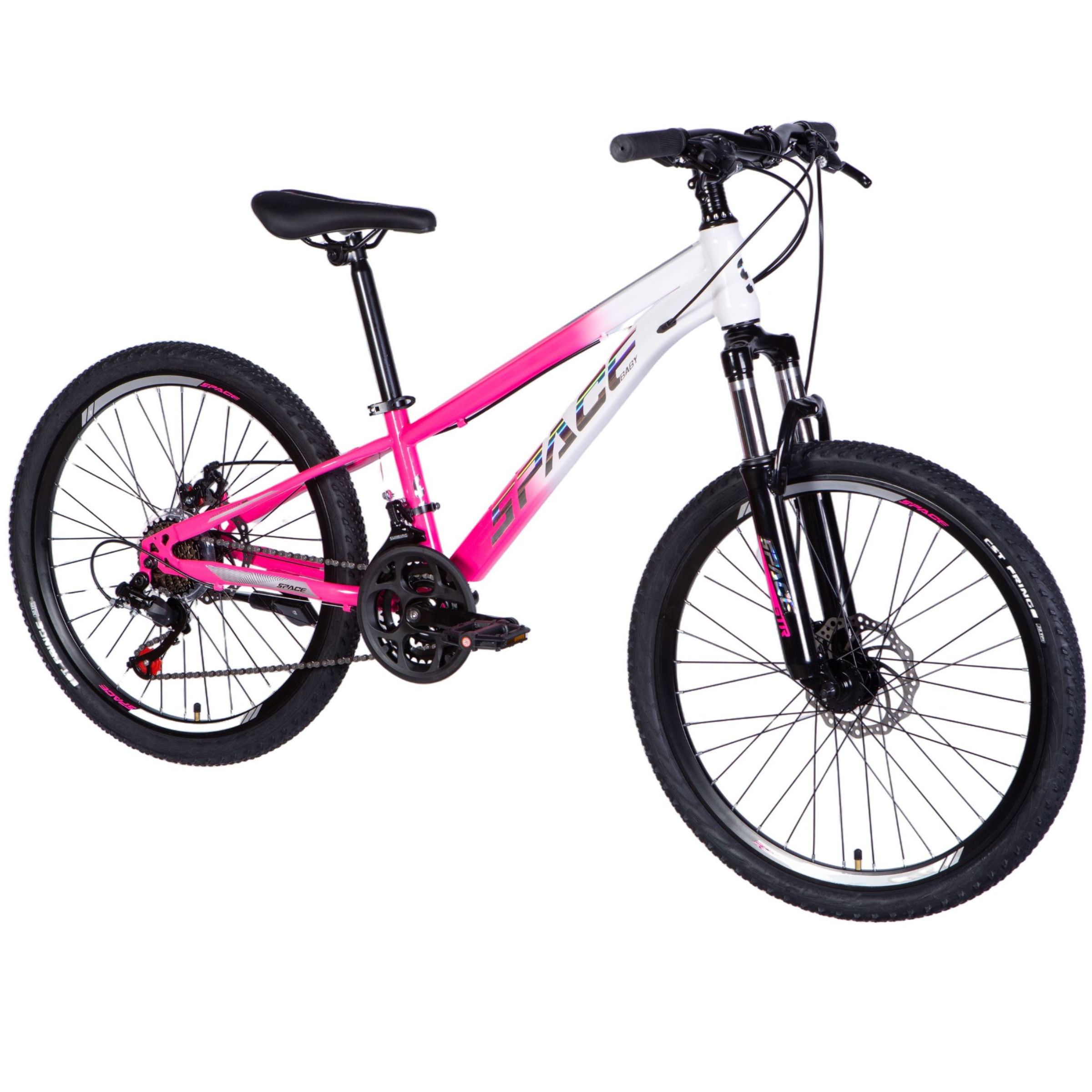 Detský bicykel Mars 24", 130–160 cm, 21 prevodov, Biela/Ružová farba