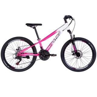 Dětské kolo Mars 24", 130–160 cm, 21 převodů, bílá/růžová barva