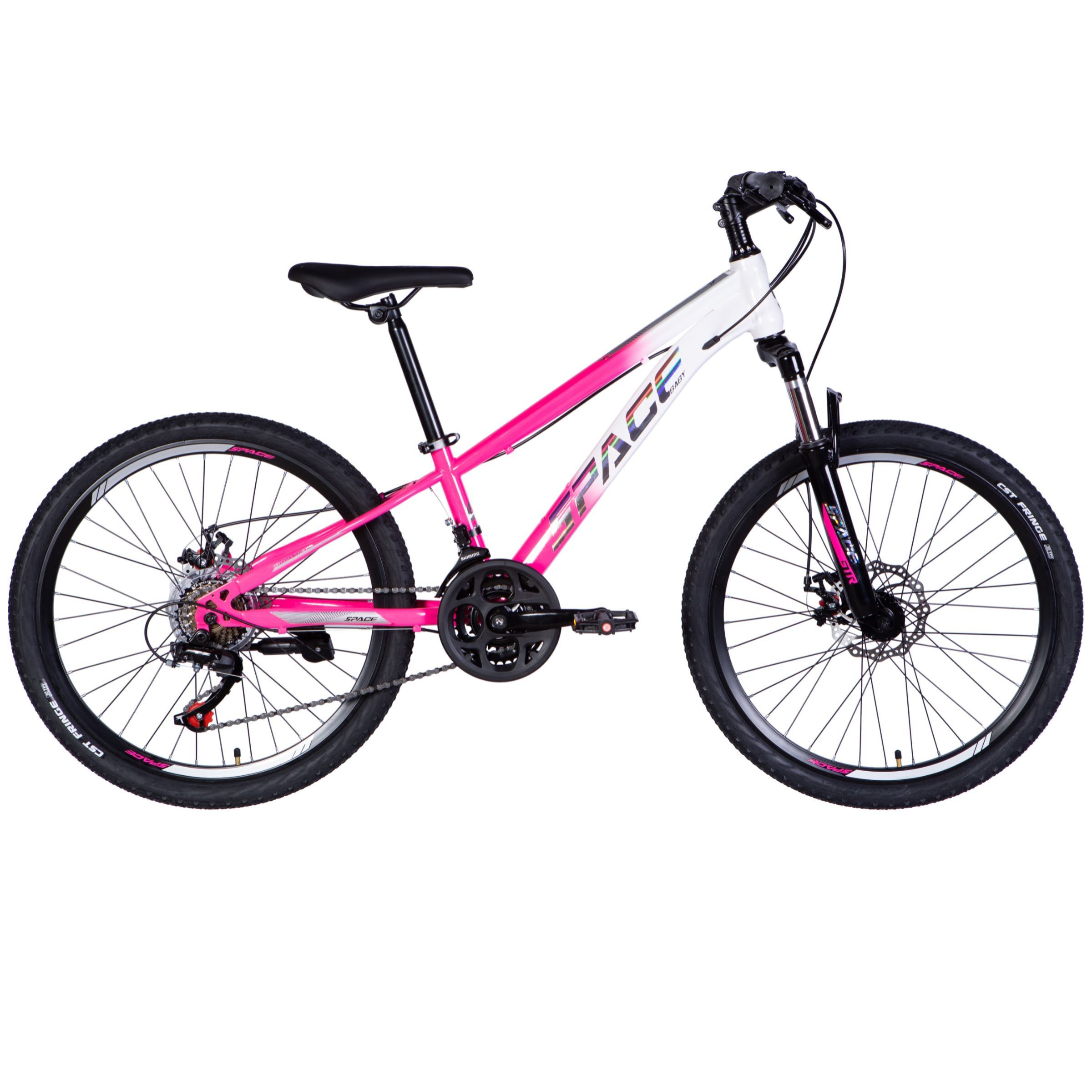 Dětské kolo Mars 24", 130–160 cm, 21 převodů, bílá/růžová barva