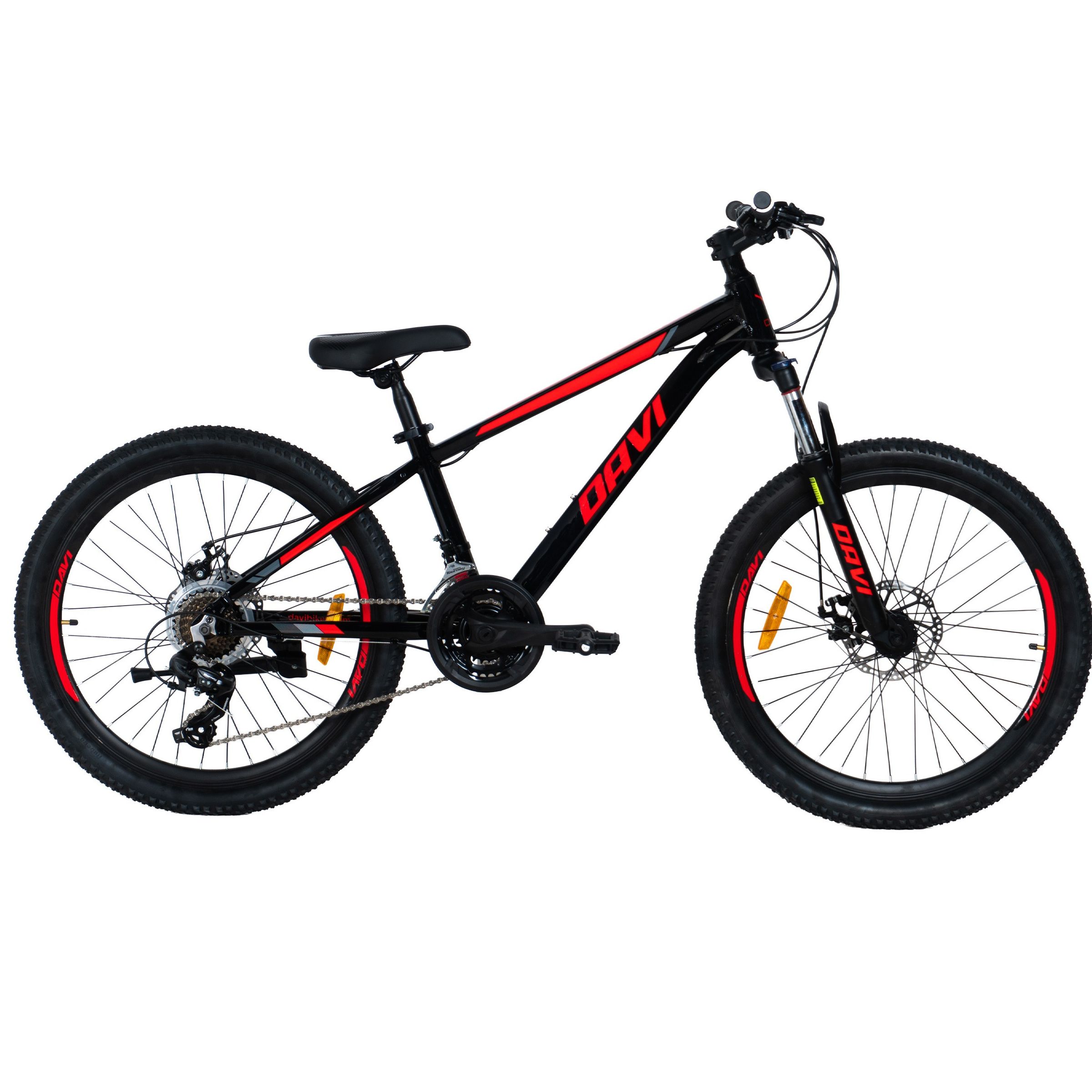 Dětské kolo Davi Montaro hliník, 24", 130-160 cm, 21 převodů, červená/černá barva