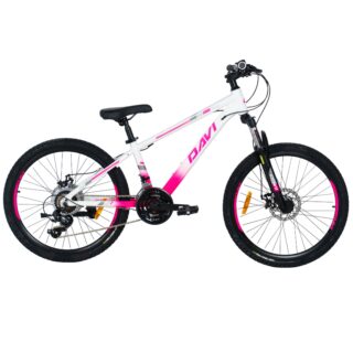 Dětské kolo Davi Bella hliník, 24", 130-160 cm, 21 převodů, růžová/bílá barva