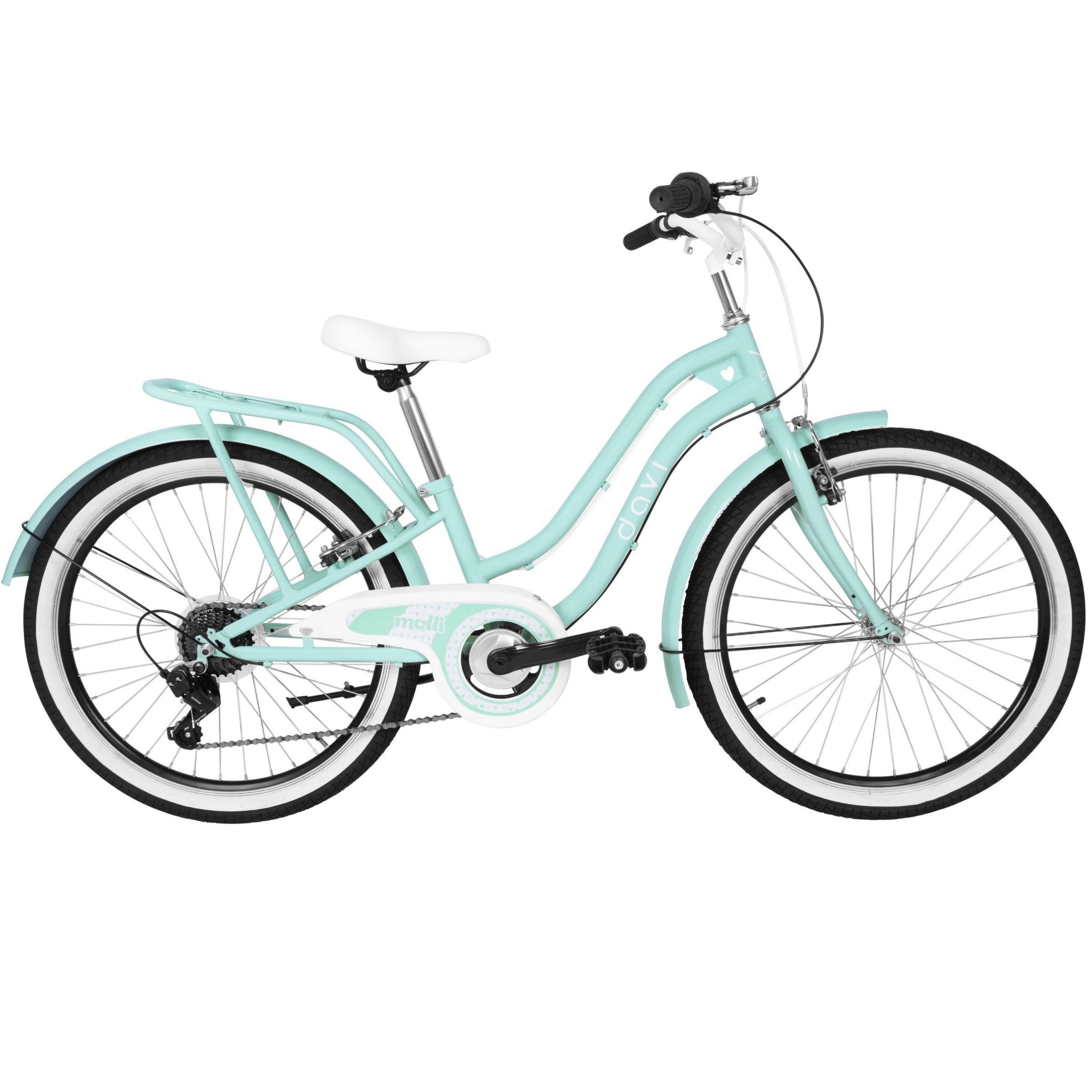 Pigecykel Davi Molli, 24", 130-165 cm, 7 gear, Grøn