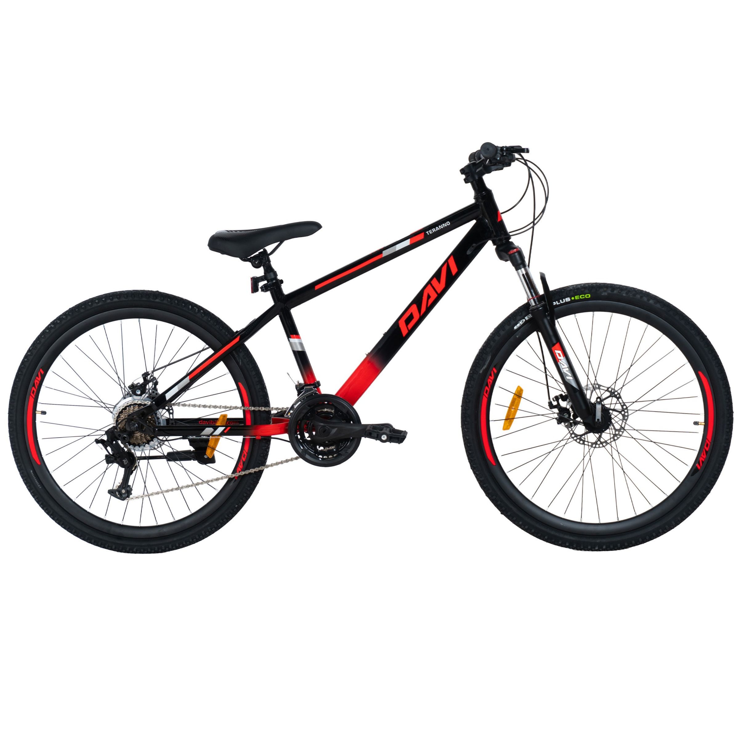 Horské kolo Davi Terrano 26", 145-170 cm, 21 převodů, červená/černá barva