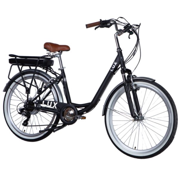 elektrokolo e lux 26", 155–170 cm, 50 km, 7 převodů, černá barva