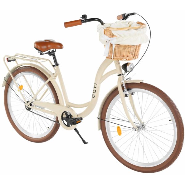 dámské kolo davi lila 26", 155–180 cm, 1 převod, krémová barva