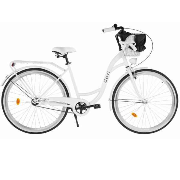 dámské kolo davi lila 28", 160–185 cm, 1 převod, bílá/černá barva