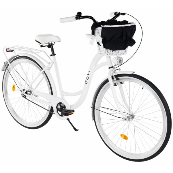 dámské kolo davi lila 28", 160–185 cm, 1 převod, bílá/černá barva