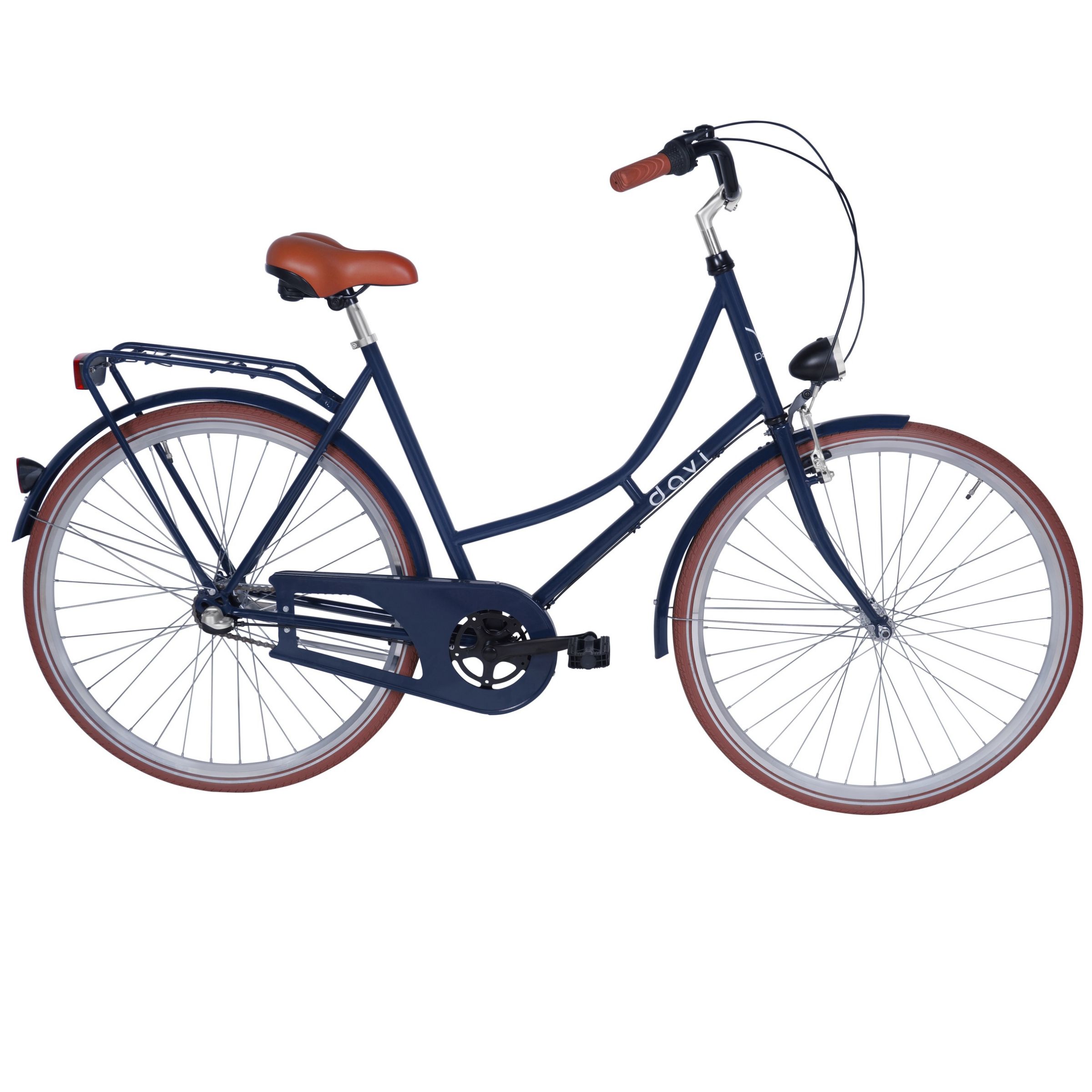 Bicicleta dama Davi Alma 1 viteza, 28", 160-185 cm, Bleumarin/Maro