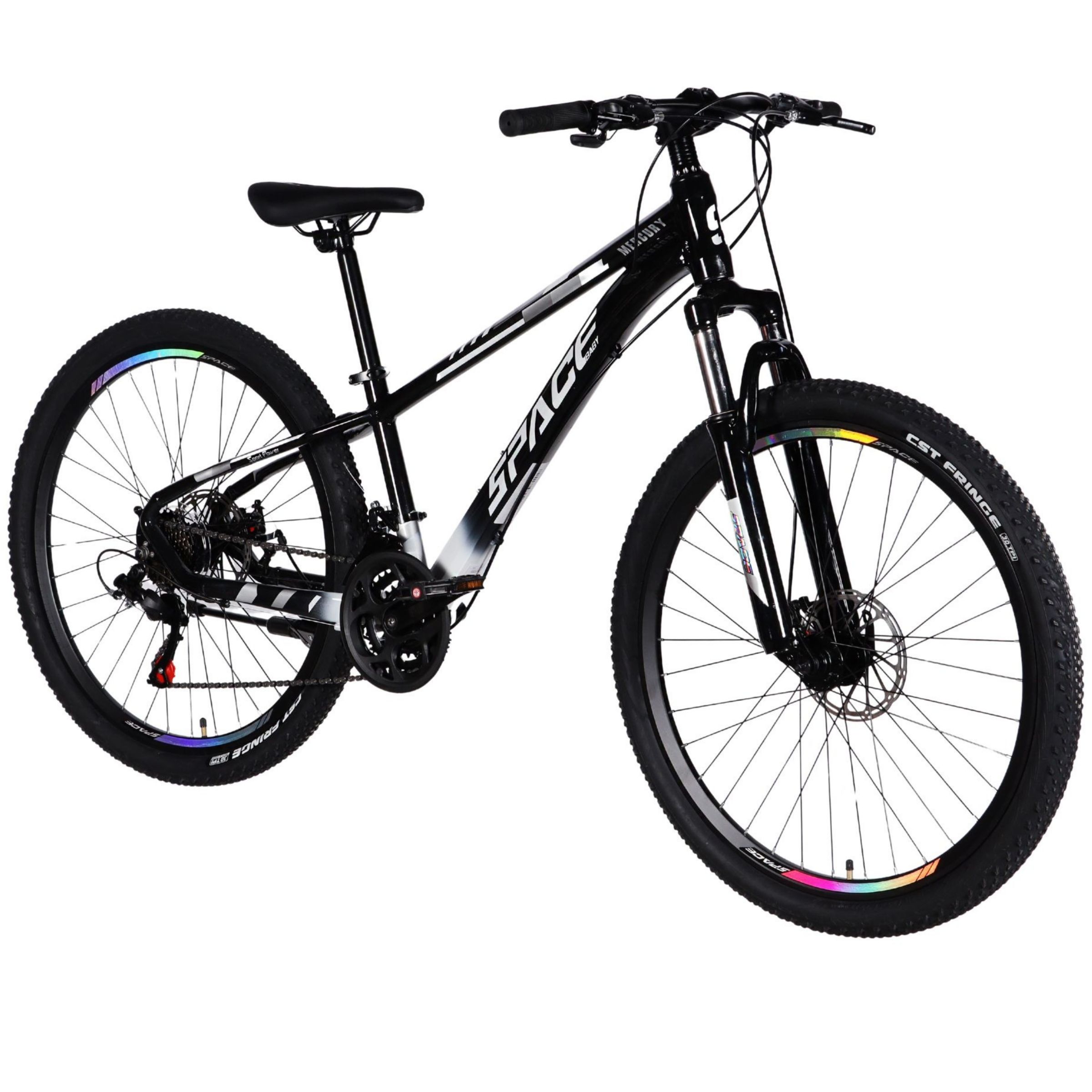 Maastopyörä 26", kevyt runko 13", 145-170 cm, 21 vaihdetta, alumiininen, jousitus, musta, Mercury