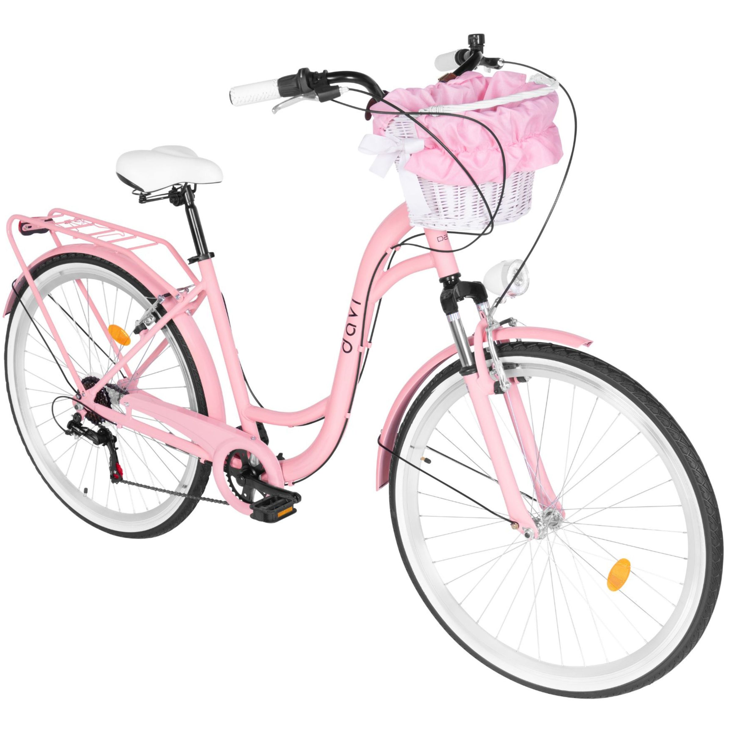 Dámsky bicykel Davi Maria Hliník, 28", 160–185 cm, 7 prevodov, Ružová farba