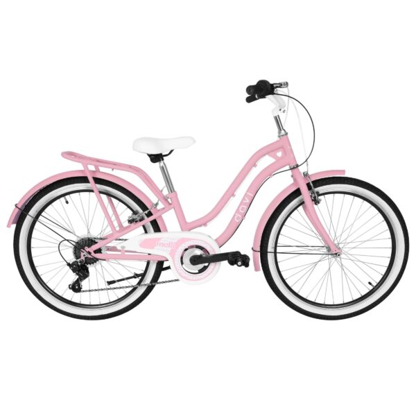 dětské kolo davi molli 24", 130 165 cm, 7 převodů, růžová barva